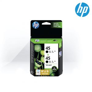 [CC625AA] HP Ink No. 45 Black Inkjet Cartridge Twin Pack