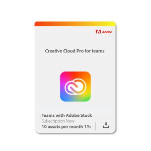 Adobe Creative Cloud Pro for teams with Adobe Stock Subscription New 10 assets per month 1Yr