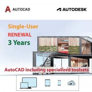 AutoCAD - including specialized toolsets Commercial Single-user 3 Yrs Subscription Renewal