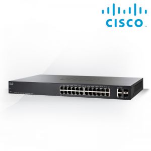 Cisco SF220-24P 24-Port 10/100 PoE Smart Plus Switch Limited Lifetime Hardware Warranty 5YR fr EOS