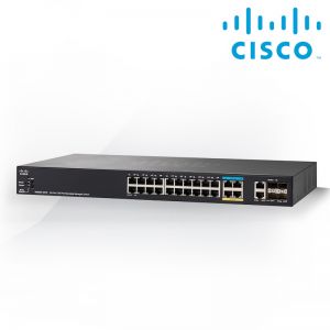 Cisco SG350X-24PD 24-Port 2.5G PoE Stackable Managed Switch Limited Lifetime Hardware Warranty 5YR fr EOS