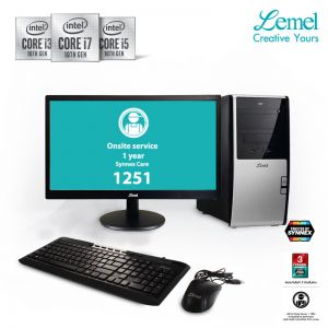 [LMI-I310105F4H10G] Lemel ICT Intel Core i3-10105F 3.7GHz 4GB 1TB VGA 2GB DVDRW DOS 19.5-inch 3Yrs/1Yr Onsite