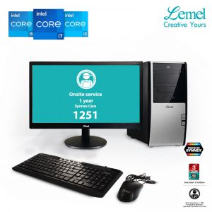 [LMI-I71170F8S48G] Lemel ICT Intel Core i7-11700F 2.5GHz 8GB SSD480 DVDRW VGA-2GB DOS 19.5-inch 3Yrs/1Yr Onsite 