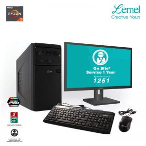 [LMI-RZ3P435G08S25] Lemel ICT AMD Ryzen 3 Pro 3.80GHz 8GB 250SSD DOS 21.5-inch 3Yrs/1Yr Onsite