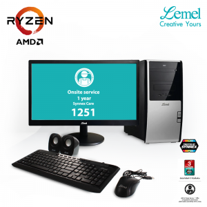 [LMI-RZ3P435G04H10] Lemel ICT AMD Ryzen 3 PRO 4350G 3.8GHz 4GB 1TB DVDRW DOS 19.5-inch 3Yrs/1Yr Onsite 