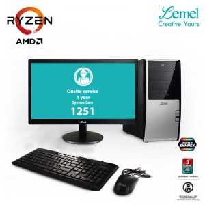 [LMI-RZ5P465G08H10] Lemel ICT AMD Ryzen 5 PRO 4650G 3.7GHz 8GB 1TB DVDRW DOS 19.5-inch 3Yrs/1Yr Onsite 