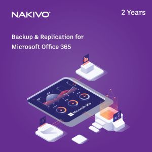 NAKIVO Backup & Replication for Microsoft Office 365 2 Year Subscription. Includes 24/7 Support  (min. 10 lcs.)