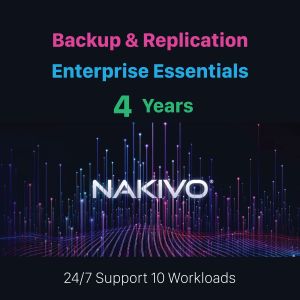 NAKIVO Backup & Replication Enterprise Essentials  4 Year Per-workload Subscription with 24/7 Support 10 Workloads