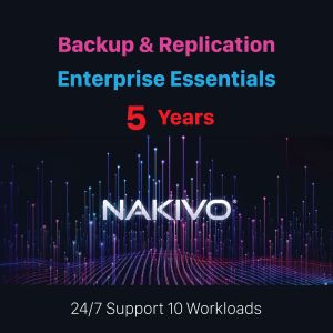 NAKIVO Backup & Replication Enterprise Essentials  5 Year Per-workload Subscription with 24/7 Support 10 Workloads