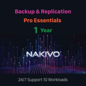 NAKIVO Backup & Replication Pro Essentials 1 Year Per-workload Subscription with 24/7 Support 10 Workloads
