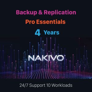 NAKIVO Backup & Replication Pro Essentials 4 Year Per-workload Subscription with 24/7 Support 10 Workloads